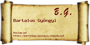 Bartalus Gyöngyi névjegykártya